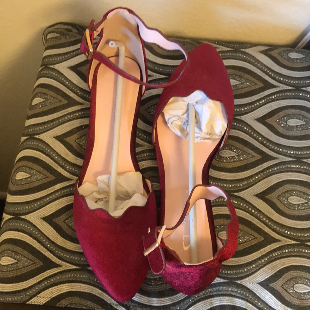 Red velvet flats